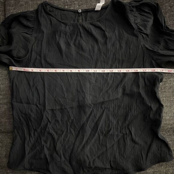 MNG Long Sleeve Gauze Keyhole Back Blouse - Picture 10 of 10